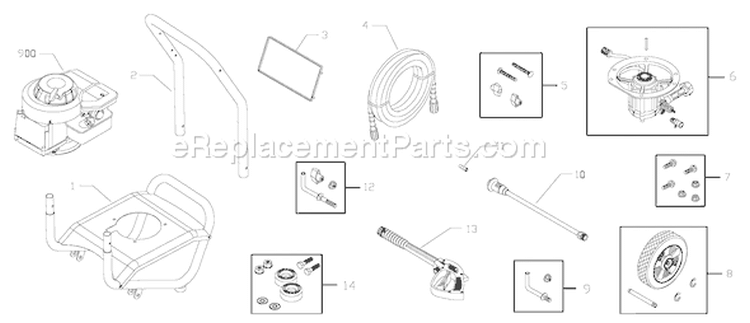 Page A Diagram and Parts List for 1974-2  Briggs and Stratton Pressure Washer